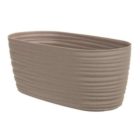 SAHARA ovális műanyag kaspó taupe 27 cm