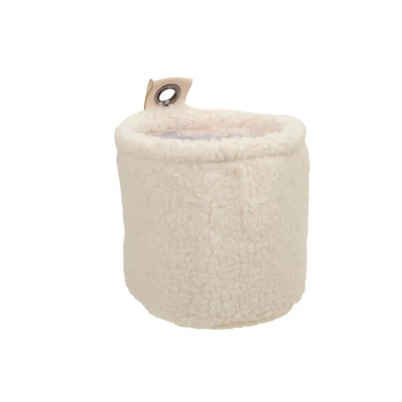 Textil kaspó bélelt akasztós 13x13 cm fehér