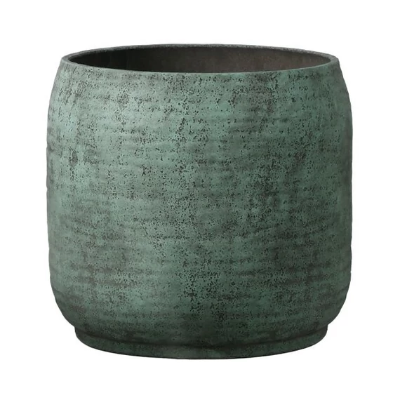 Óriás cement kaspó antik zöld 25,5x23 cm