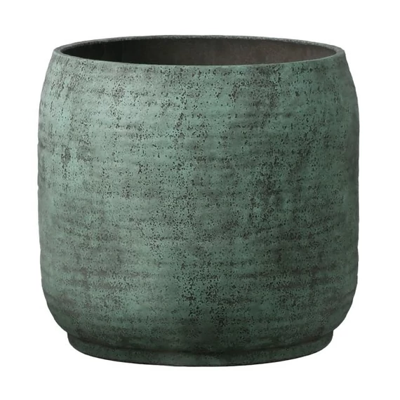 Óriás cement kaspó antik zöld 33,5x31 cm