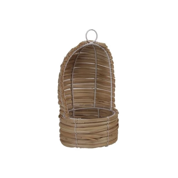 Kaspó, hinta alakú, akasztós, rattan, natúr, 15x29,5 cm