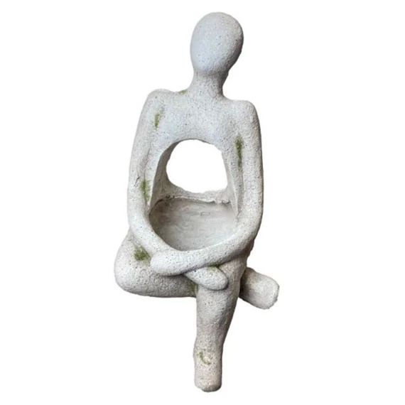 Natúr nő kerámia kaspó 22x23,5x48 cm
