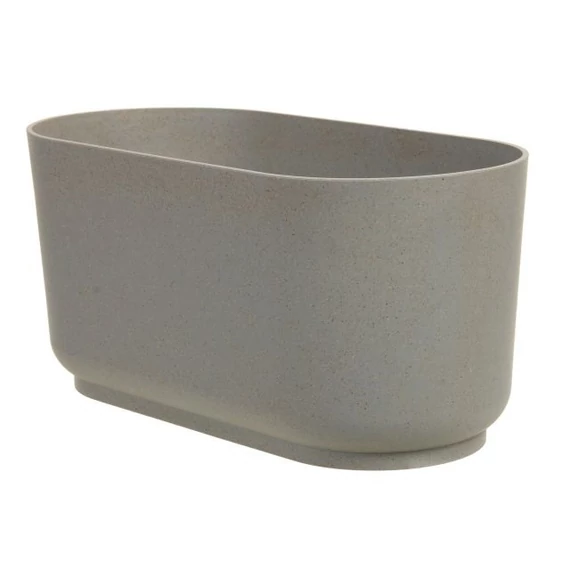 Ovális műanyag kaspó SATINA ECO, platinum, 27 cm