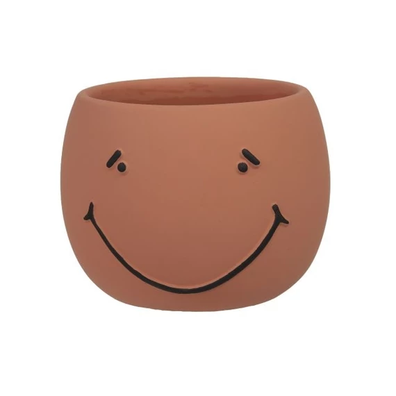 Kaspó smiley cement narancssárga 12x9 cm