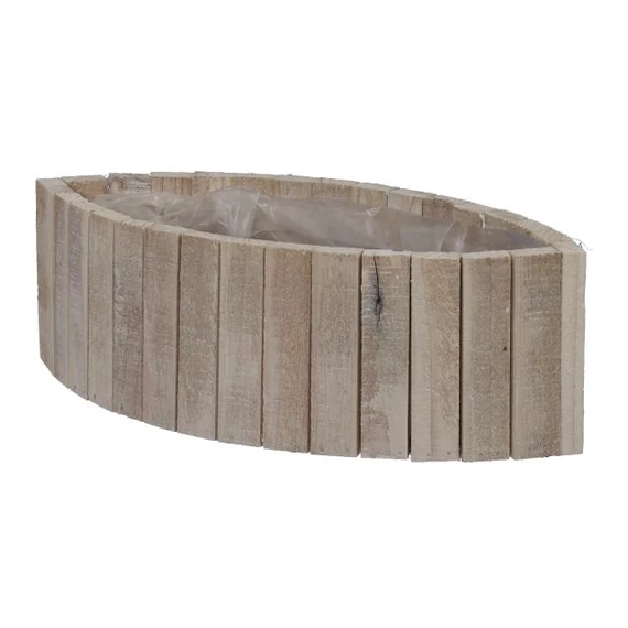 Kaspó ültethető csónak alakú fa fehér 30x14,5x9,5 cm