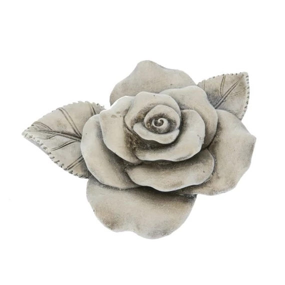Kegyeleti rózsa, poly, 10 x 8,5 x 3,5 cm, szürke
