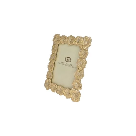 Képkeret virágmintával, 18,5x23,5x2,3 cm, arany