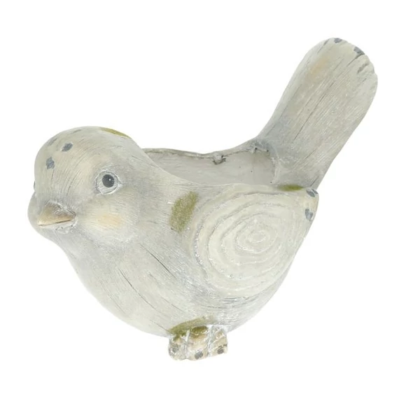 Kerti kaspó ültethető, mohás, madár, magnézia 35,5x21x25,5cm szürke