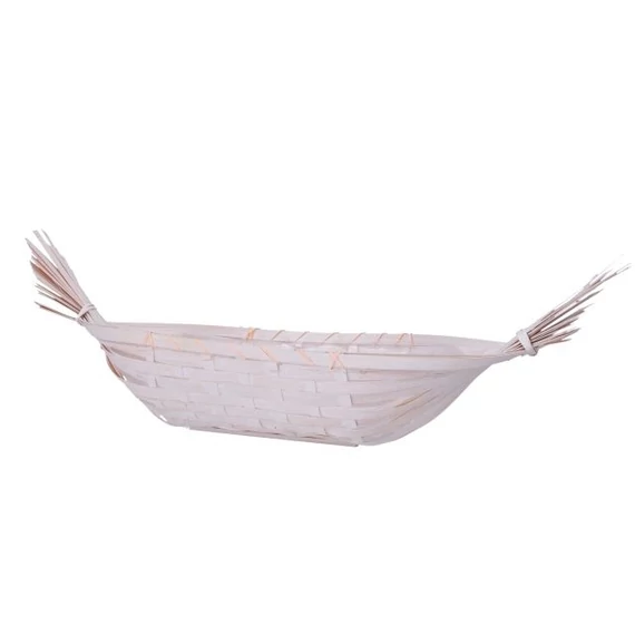 Kosár bélelt csónak alakú bambusz 63×10 cm fehér