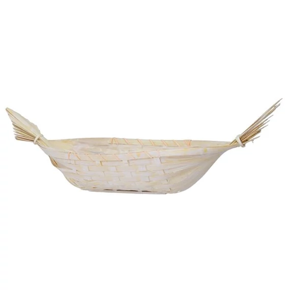 Kosár bélelt csónak alakú bambusz 63×10 cm sárga