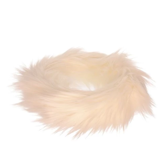 Műszőr koszorú, 20 cm, fehér