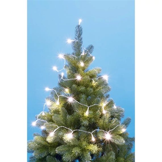 LED-es fényfüzér elemes időzítős 50 LED hidegfehér 4,9 m