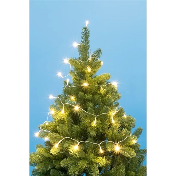 LED-es fényfüzér elemes időzítős 50 LED melegfehér 4,9 m