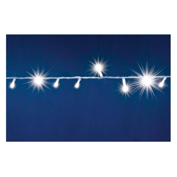 LED-es izzósor, 10 m, 200 LED, sorolható, hidegfehér
