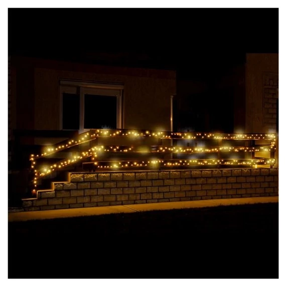 LED-es sziporkázó fényfüzér, meleg-/hidegfehér, 200 LED, kültéri, 20 m