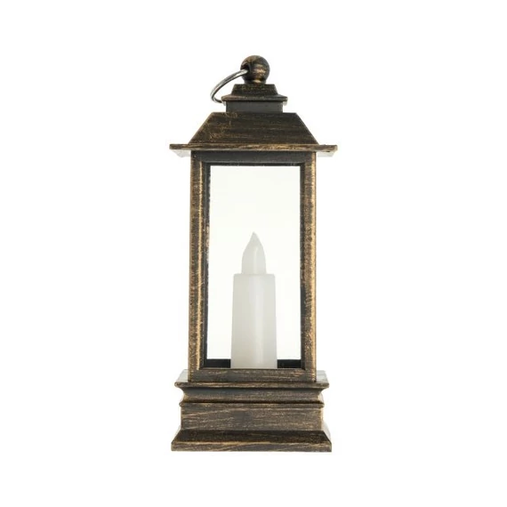 Réz LED-es gyertyával lámpás 15x6 cm