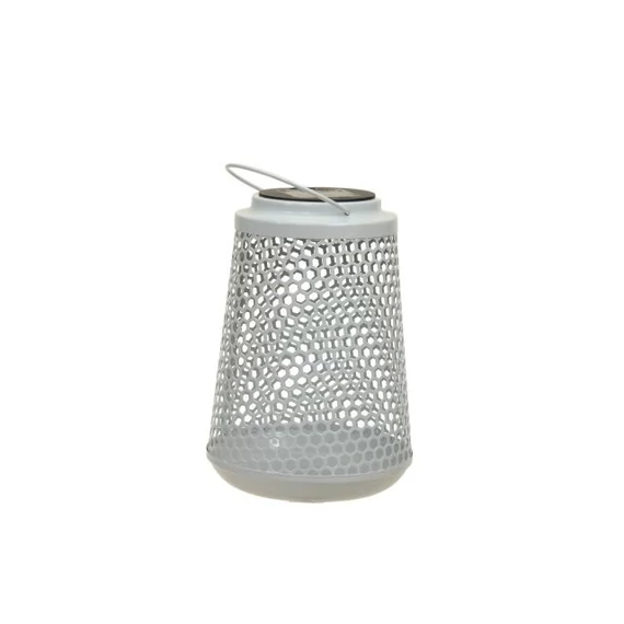 Lámpás fogantyúval LED-es szolár fém 13x18 cm fehér