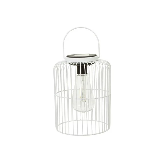 Lámpás fogantyúval LED-es szolár fém 15x20,5 cm fehér