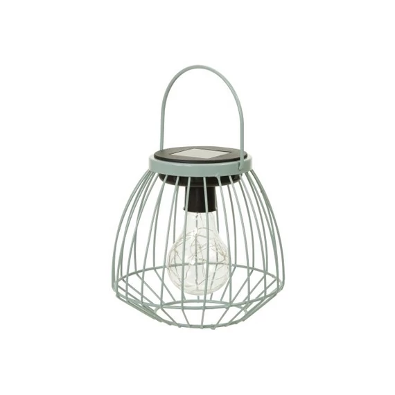 LED-es szolár lámpás fogantyúval fém menta 16,5x15 cm