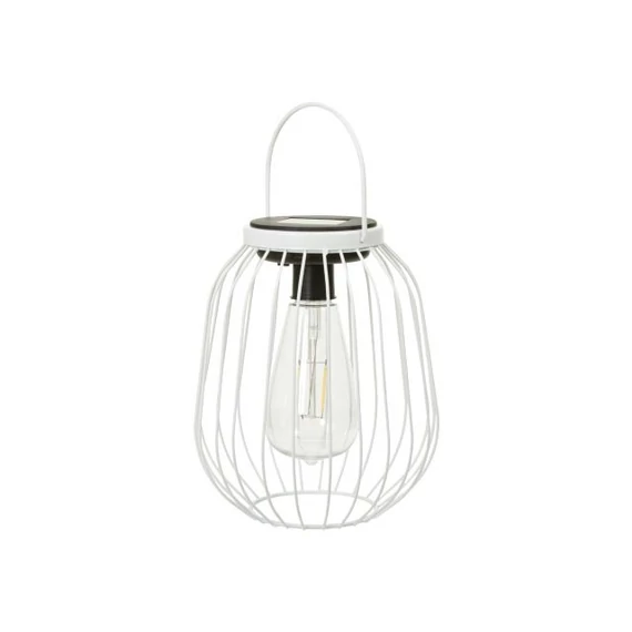 Lámpás fogantyúval LED-es szolár fém 16,5x19 cm fehér