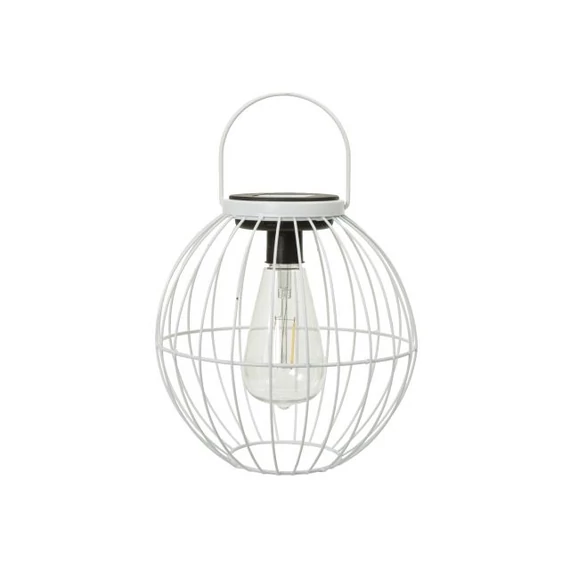 Lámpás fogantyúval LED-es szolár fém 19x19,5 cm fehér