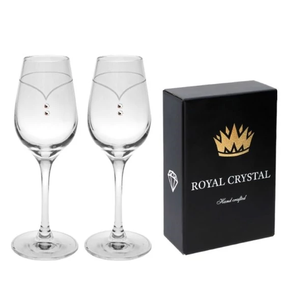Likőrös pohár, Swarovski kristállyal, 75 ml, átlátszó, 2 db-os szett