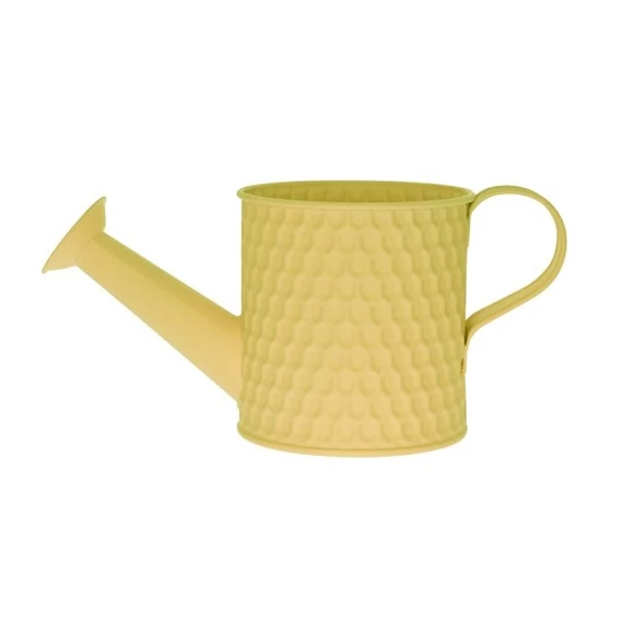 Locsolókanna mintás fém 10x10x10,5cm sárga
