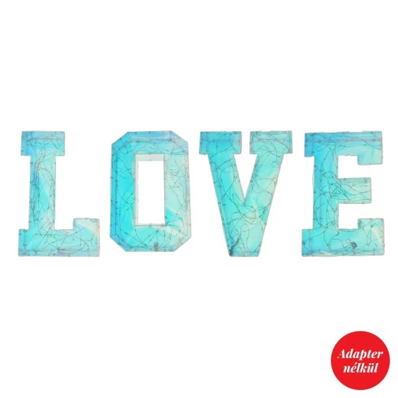 Love felirat LED-es műanyag 25x70 cm irizáló