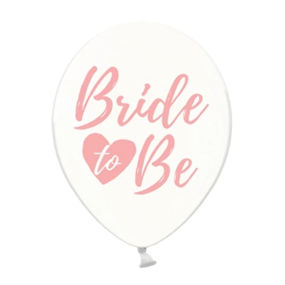 Lufi Bride to be felirattal 30cm áttetsző-rózsaszín 6 db