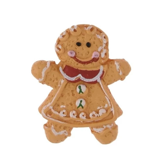Öntapadós mézeskalács figura, poly, 3,5x2,9x0,5 cm, barna, 6 db