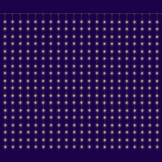 Micro LED-es fényfüggöny, 400 db melegfehér LED, 2x2 m