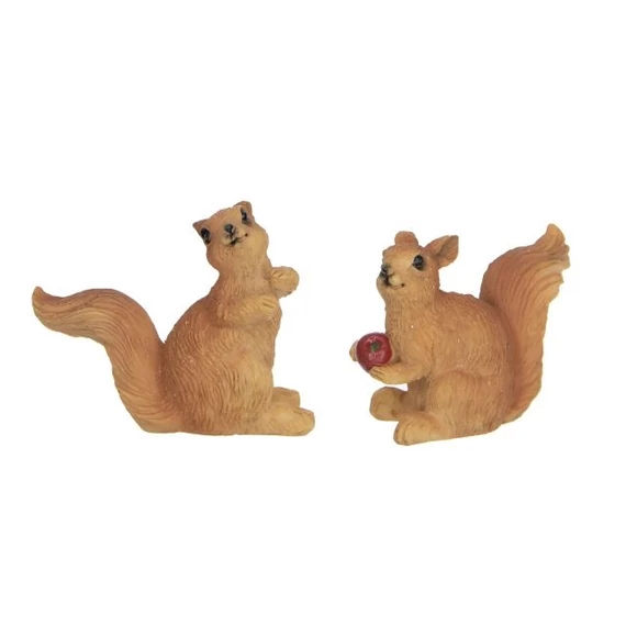 Álló mókus, poly, barna, 4,7 x 2 x 3,7 cm, 2 db