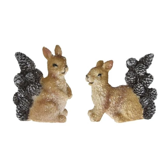 Mókus toboz farokkal, poly, barna, 3x5,5x7 cm, 2 féle