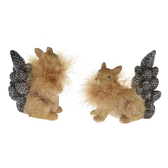Mókus toboz farokkal, poly, barna, 5x10x10,5 cm, 2 féle