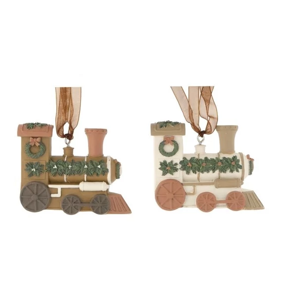 Krém-barna poly mozdony, akasztós, 7,5x1,5x6 cm (2 féle)