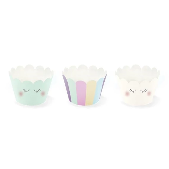 Muffin forma, unikornis, papír, 5x7,5x5 cm, 6 db