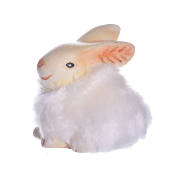 Nyúl, kerámia, fehér, 8 cm