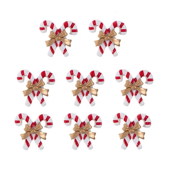 Öntapadós nyalóka, poly, 2,3x2,5x0,8 cm, fehér, piros, 8 db