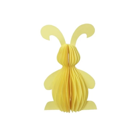 Álló papír nyúl, sárga, 20 cm