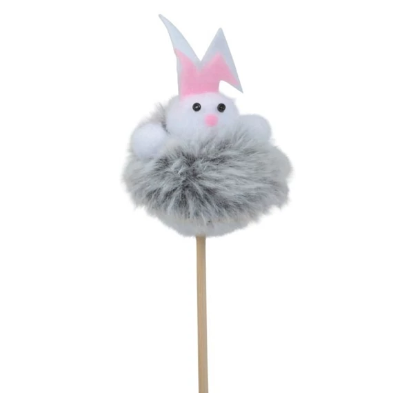 Betűzős nyúl, textil, 7 cm, szürke, 4 db