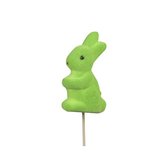 Flokkolt nyúl betűzős műanyag – 5x8 cm zöld (18 db)