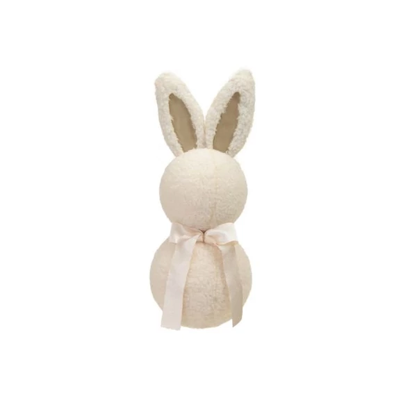 Nyúl masnival, textil, 11x13x26 cm, krém