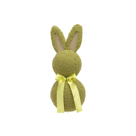 Nyúl masnival, textil, 11x13x26 cm, zöld