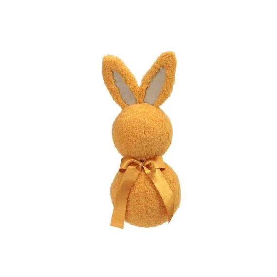 Textil nyúl masnival, okkersárga, 13×15×31 cm