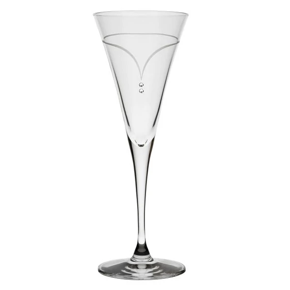Üveg pezsgős pohár Swarovski kristállyal átlátszó 200 ml 6 db