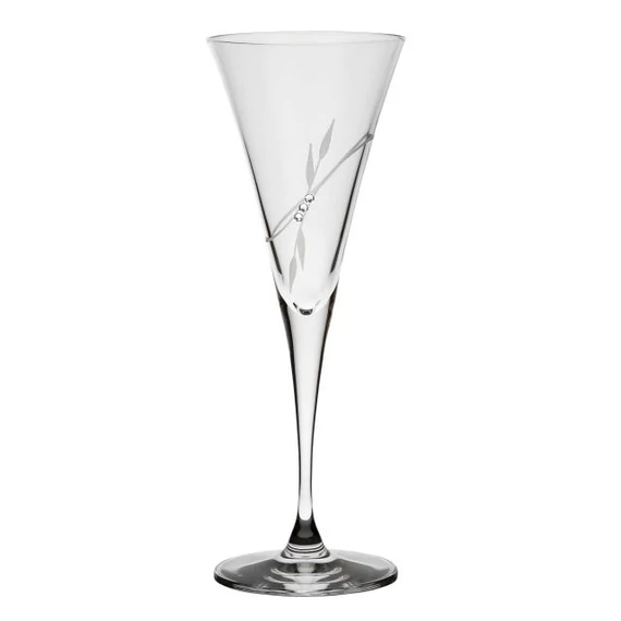 Üveg pezsgős pohár Swarovski kristállyal átlátszó 200 ml 6 db