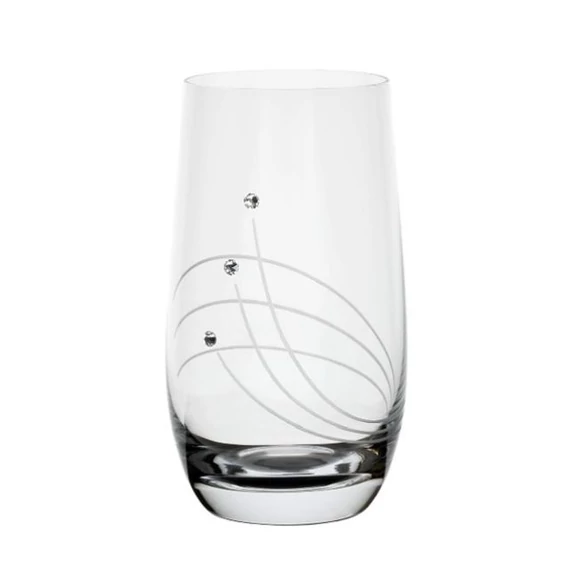 Üveg pohár swarovski dísszel long drink 390ml átlátszó 6 db
