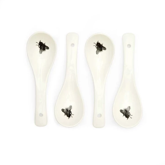 Porcelán kanál légy mintával 4 db