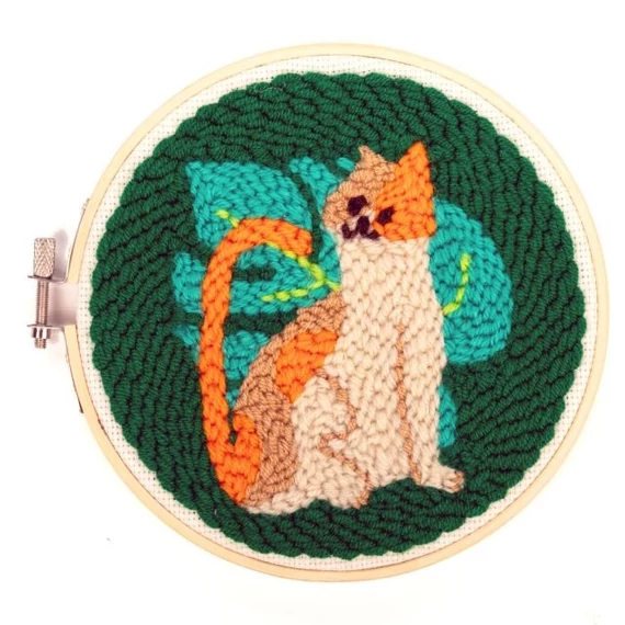 Macskás Punch Needle hímzőtoll készlet