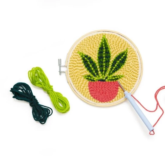 Szobanövényes Punch Needle hímzőtoll készlet
